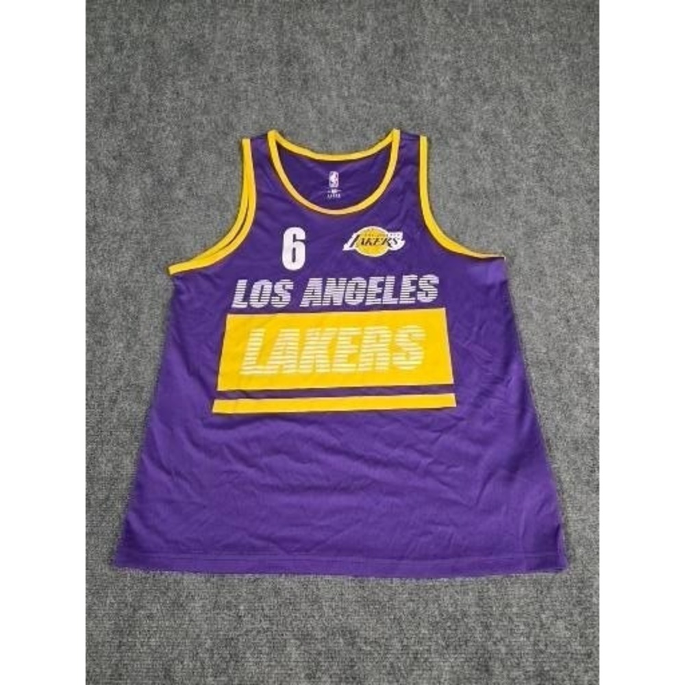 LeBron James Los Angeles Lakers Jersey Mens L Purple #6 NBA Sleeveless Tank Top